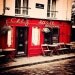 Paris Photography,  Montmartre Cafe Art  - Chez Marie -  Paris Home Decor, Paris Print, Montmartre Cafe Art, Paris Home Decor, crimson red