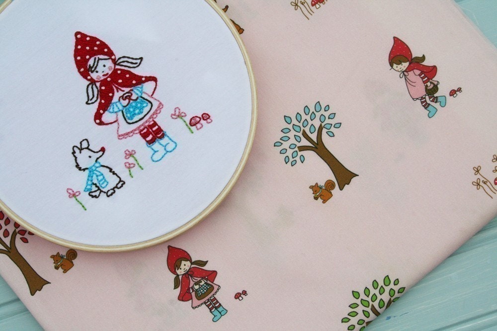 Little Red Riding Hood (and her harmless wolfie friend) Embroidery Pattern