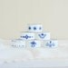 Vintage White and Blue Scandinavian Enamel Napkin Rings // Holders