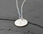 Custom Letter Necklace. Personalized Initial charm. Monogram, Pendant, Silver