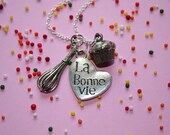 La Bonne Vie Cupcake Necklace - Sterling Silver Plated Chain