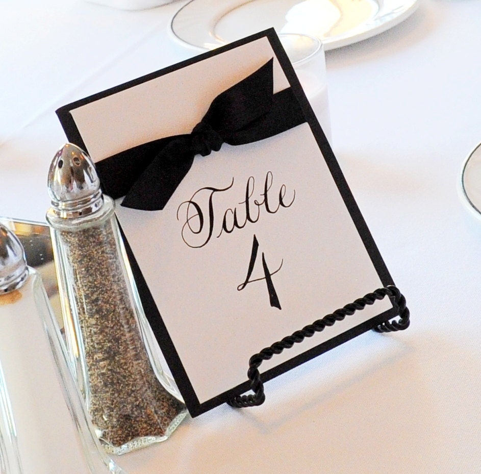 Table numbers with ribbon