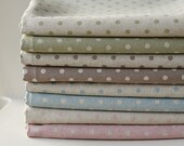 8 Style Natural Polka Dot Linen Fat Quarter set of 8, U1301