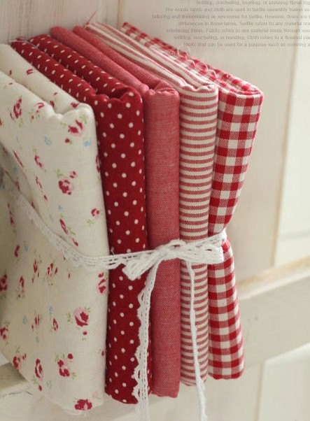 Sweet RED Fat Quarter Set of 5, U2236