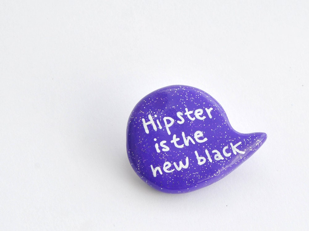 Brooch polymer clay purple pin
