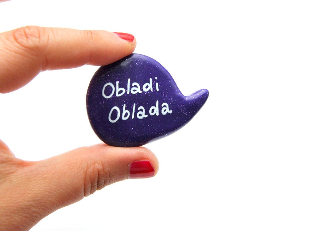 Pin purple polymer clay brooch