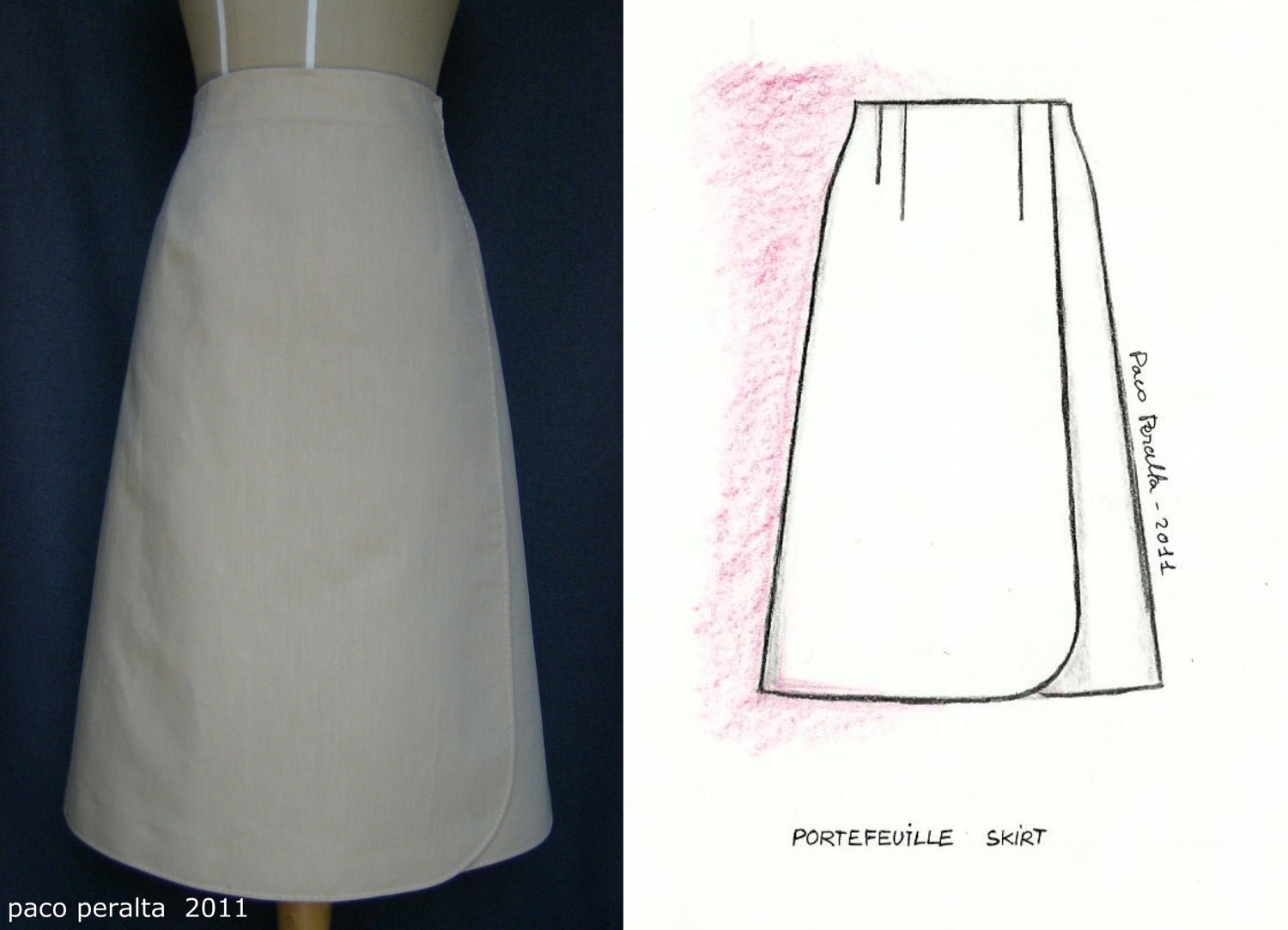 PORTEFEUILLE SKIRT pattern.-