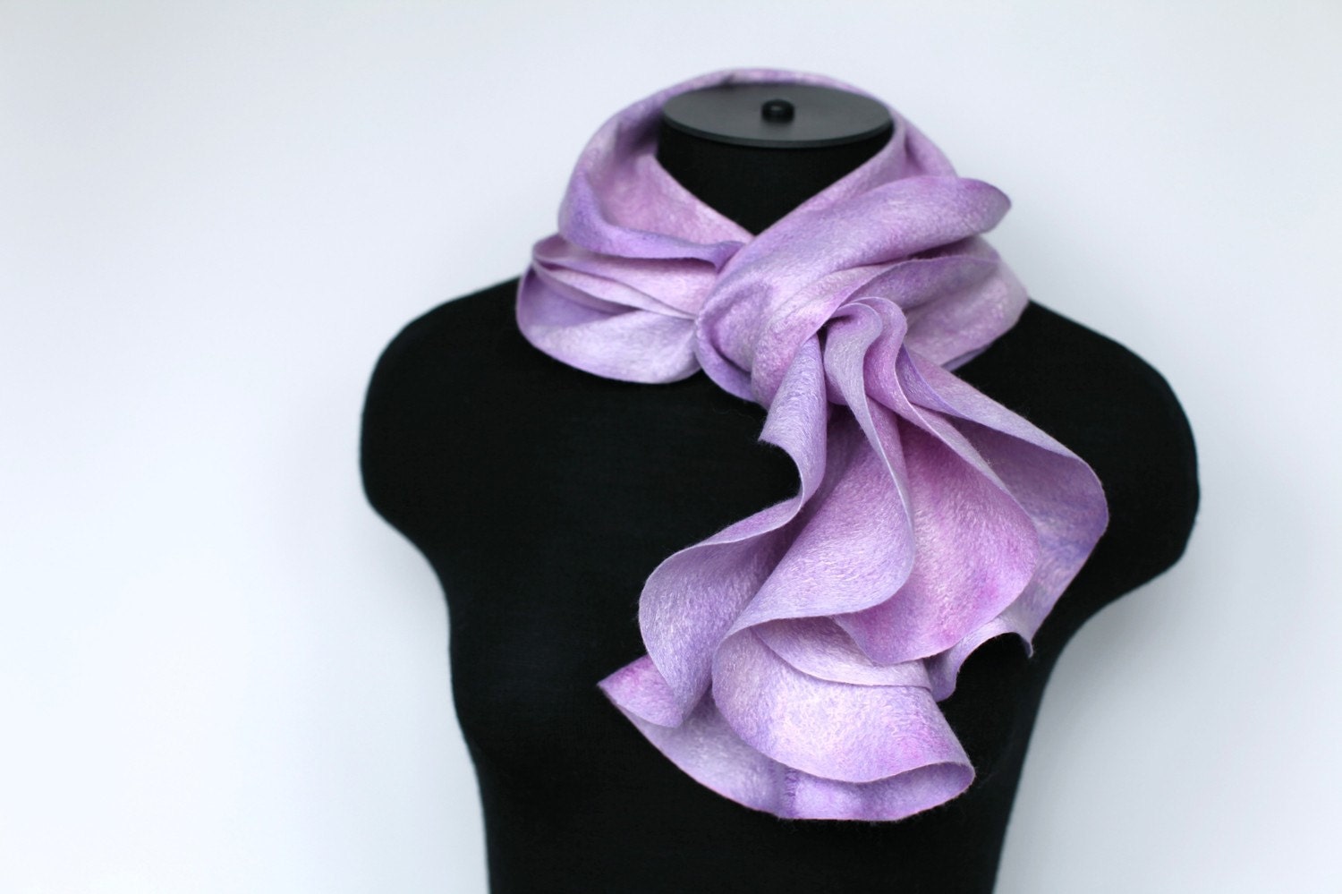 Felted Wavy Scarf Lavender
