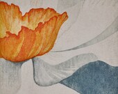 Original Hand Pulled Fine Art Woodblock Print - Narcissus No. 2 OOAK Limited Edition