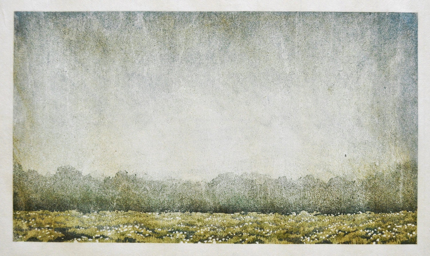 Treeline No. 8 Original Limited Edition OOAK Reduction Moku Hanga Woodblock Print