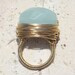 ST BARTS RING - Milky Turquoise Quartz and Gold Fill Ring - Summer Style