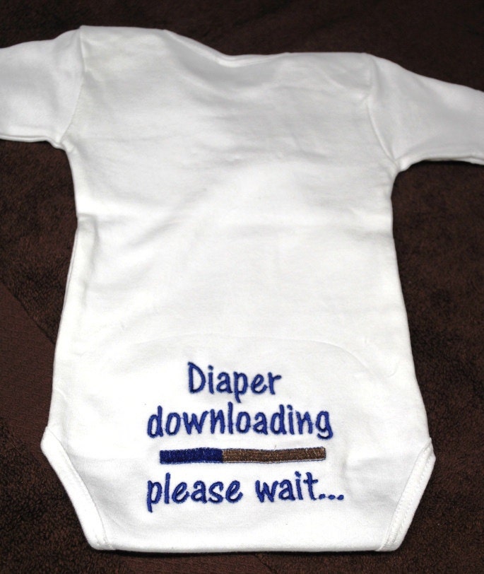 Diaper Downloading Long Sleeved Bodysuit