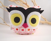 owl bookend / doorstop / paperweight plush owl designer fabric