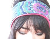 Vintage Silk Paisley Groovy Reversible Head Scarf Head Band Upcycled