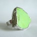 ring - triangular lime green magnesite, adjustable