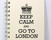 Travel Journal Notebook Diary Sketch Book - Keep Calm and Go To London - Ivory