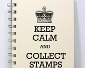 Stamp Collector Journal Notebook Diary Sketch Book - Keep Calm and Collect Stamps - Ivory