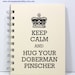 Dog Journal Notebook Diary Sketch Book - Keep Calm and Hug Your Doberman Pinscher - Ivory