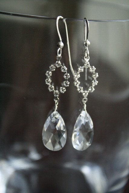 Delicate Swarovski Crystal and Rhinestone Earrings