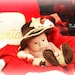 Baby Cowboy Hat and Boots Chocolate Brown And Tan Newborn and beyond