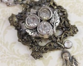 Nostalgic Necklace - Vintage Old World Glamour w/ Elements of Art Deco and 1950s Stones