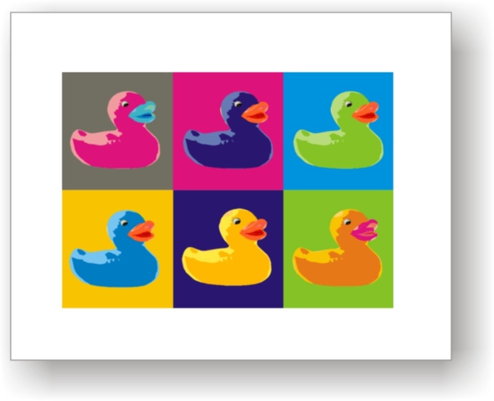5x7 POP ART / Print from original / C Wiedenheft / Rubber Ducky