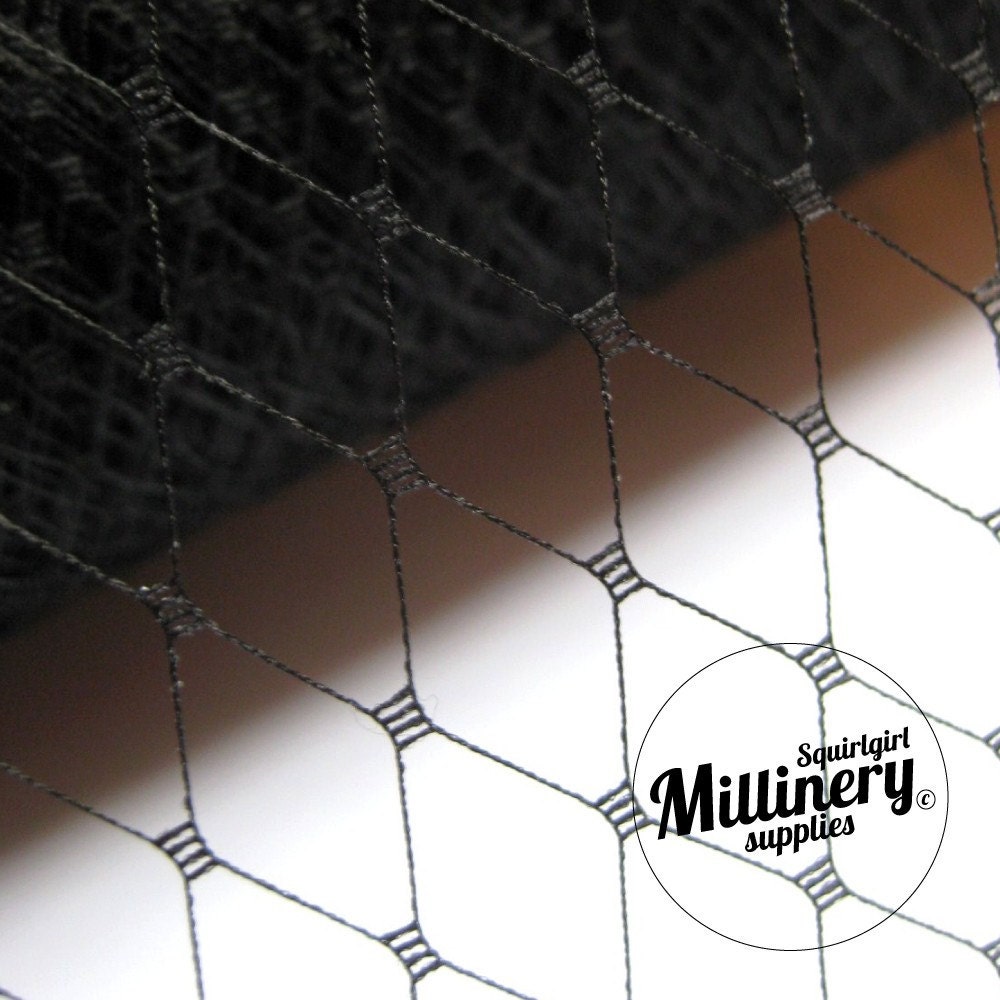 Black Russian / French Veiling for wedding birdcage veils, fasciantors & hats (1 Yard)