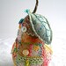 Bosc Crazy Quilted Pear Pincushion hand embroidered
