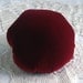 Red Velveteen Pincushion with Rhinestones
