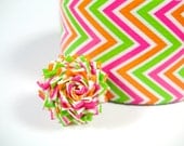 Zig Zag Duck Tape Ring in Tangerine, Lime, and Hot Pink