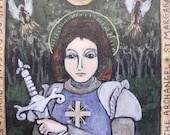 Confirmation gift - French SAINT JOAN OF Arc Retablo - Print