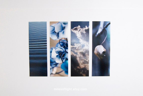 Bookmarks Set - Photo Series - Blue. Nature photography bookmark. Naturalist. Botanical. Book lovers gift. Stocking stuffers.