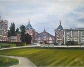Reims Castle Oil Painting - 8x6in