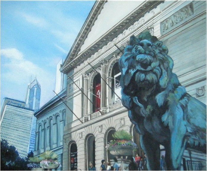 Chicago Art Institute Oil Painting - 12x10in Giclee Print