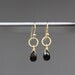 Jet Black Onyx Faceted Teardrop Earrings with 14k Gold Vermeil Links
