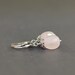 Faceted Oval Pink Rose Quartz Earrings with Bali Silver Caps