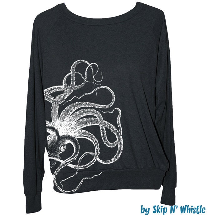 Womens OCTOPUS SWEATSHIRT -- american apparel S M L --