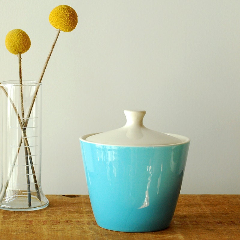 Robin's Egg Blue Ceramic Sugar Bowl Dish
