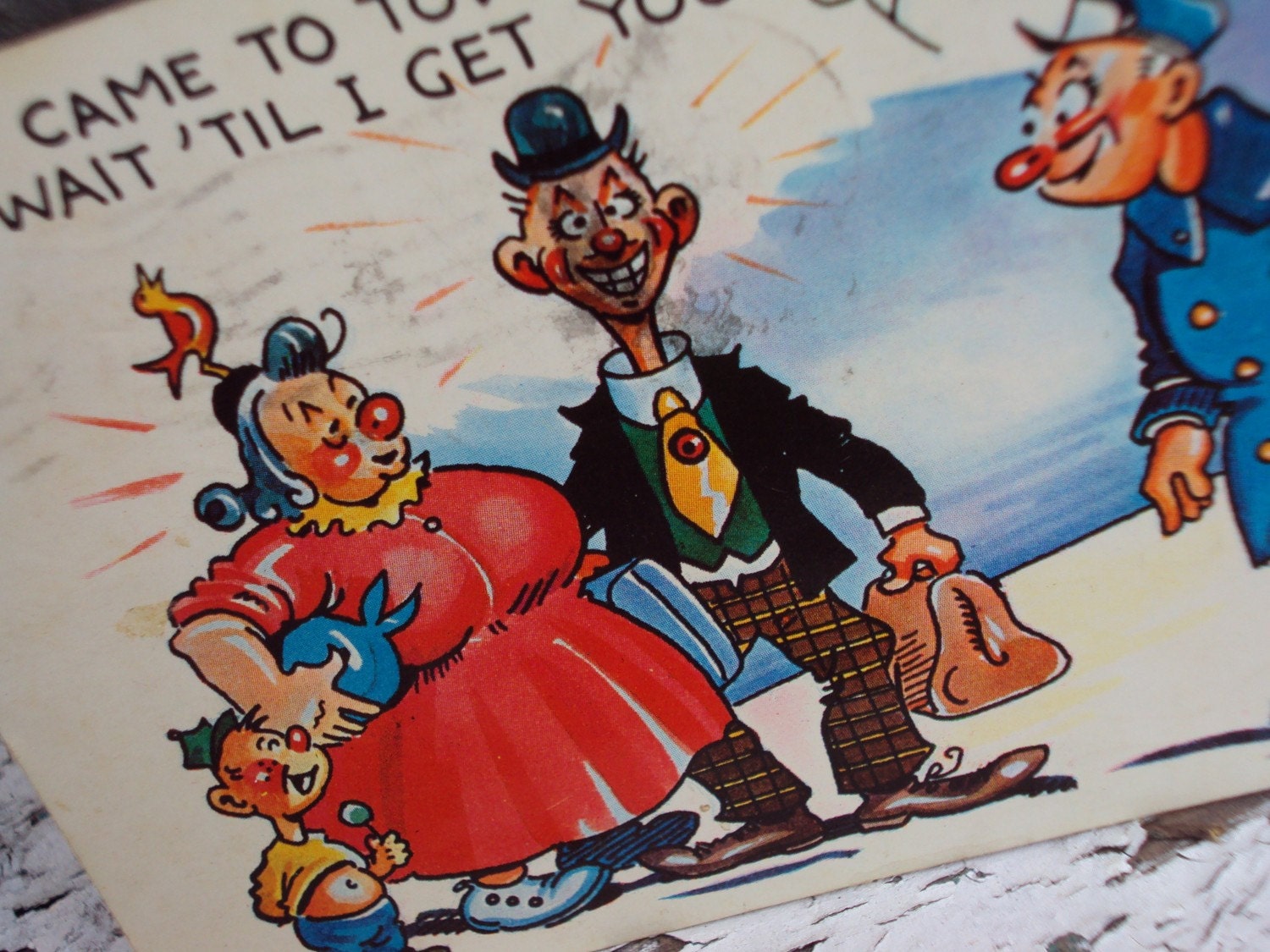 Vintage Post Card Country Come to Town 1960's Humorous Hillbilly Postcard