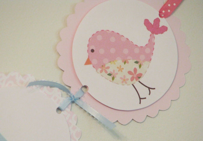 Its A Girl Baby and Parent Penelope Birdy Banner- CUTE Il_170x135