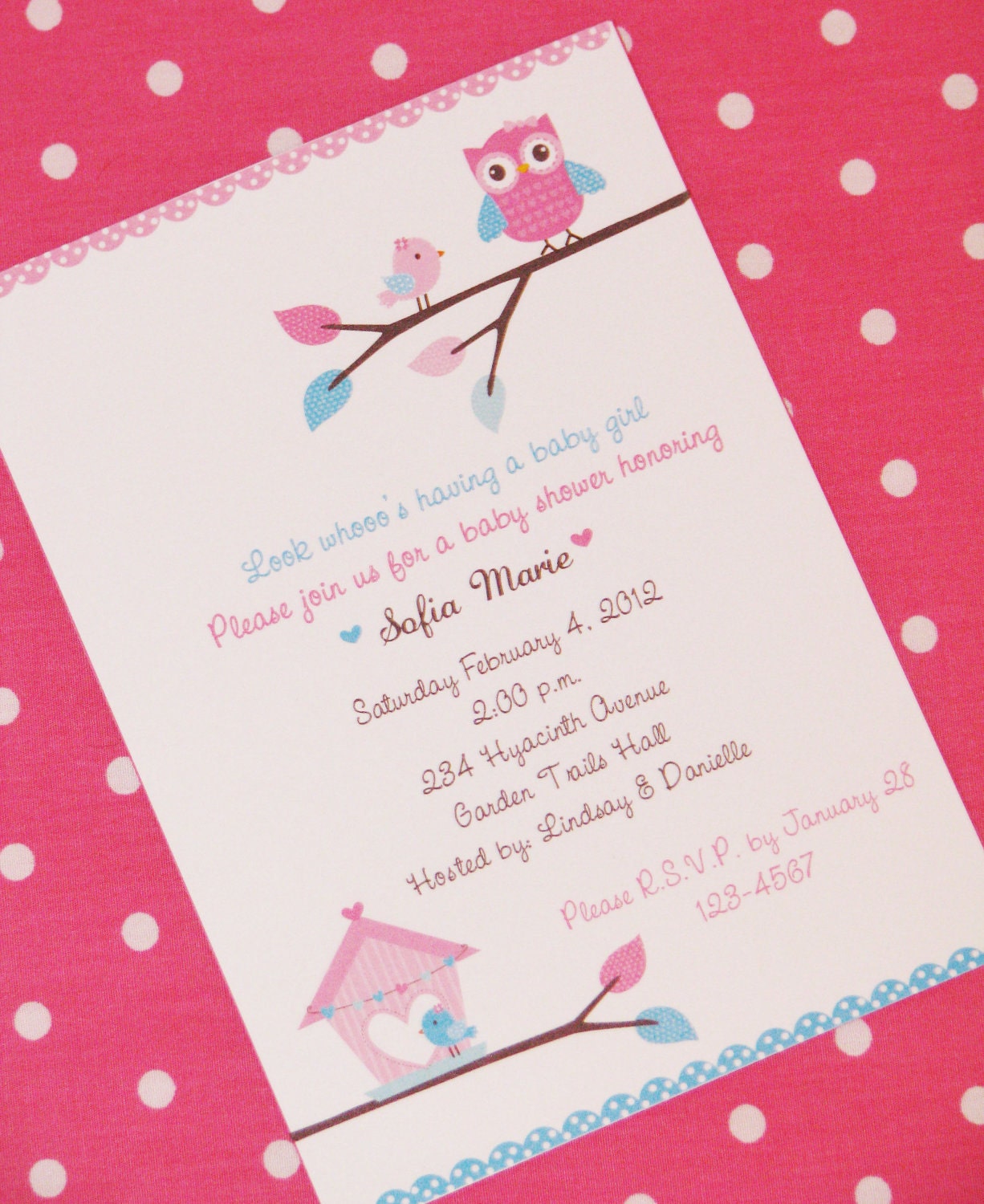 Baby Owl and Birdy Birdhouse Baby Shower Invite Il_170x135