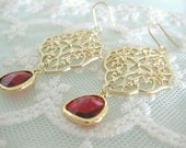 Scarlet. Filigree earrings.