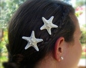 Starfish Hair Clips Small White Starfish-Set of 2, Mermaids, Mermaid Party, Beach Wedding, Starfish Hair, Coastal Wedding, Ocean Theme Party