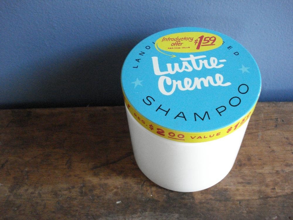 SALE Lustre Creme Vintage Shampoo Jar by HappyGoVintage on Etsy
