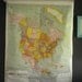 Vintage Pull Down School Map - 1950s Roller Map Pulldown Map of North America