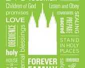 LDS Temple Subway Art Print printable file (featuring the Salt Lake City temple)