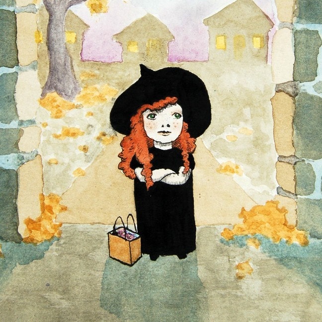 Halloween Cards - Trick or Treat Witch, Ghosts, Vampires and more - Set of 4 Assorted Halloween Greeting Cards