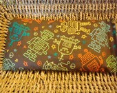 Hot-Cold Therapy Bag for Kids Boo Boos and an Eye Pillow - Brown with Robots