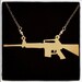 Silver AR-15 Rifle Necklace