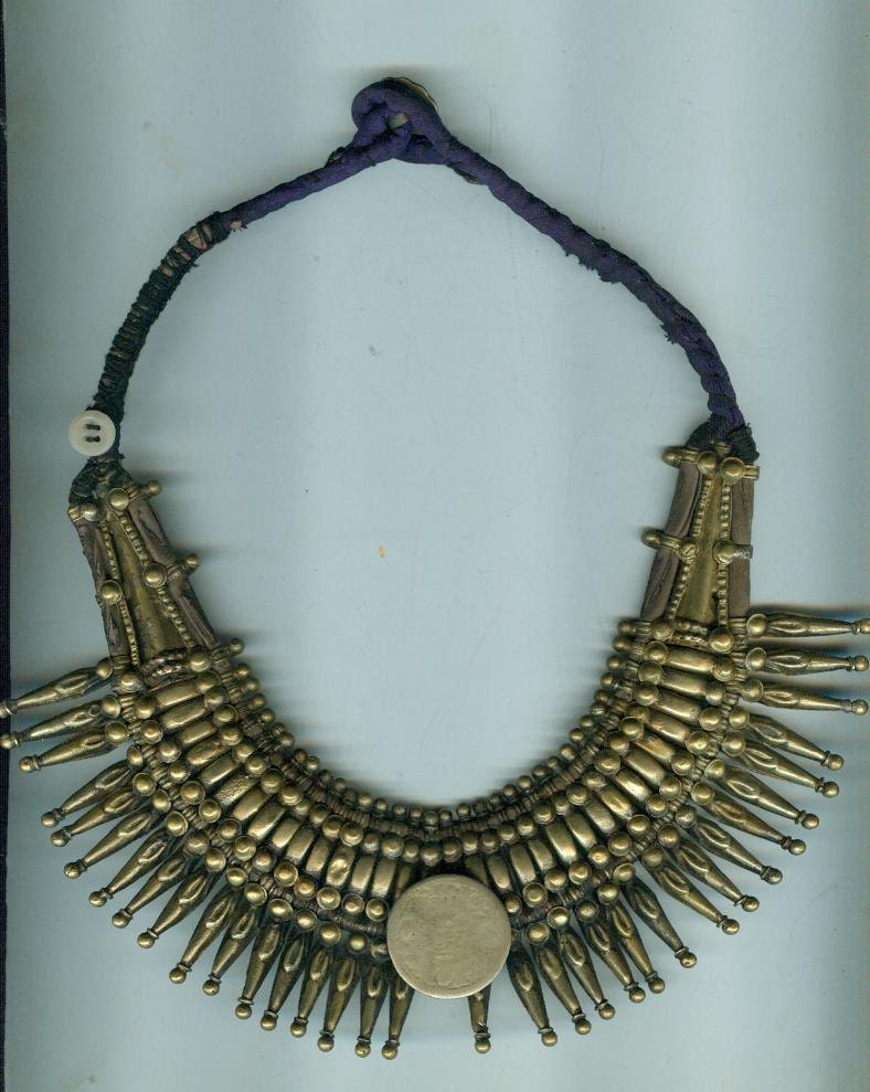 SALE - Vintage/antique silver necklace from the Rana Tharu Tribe, Nepal